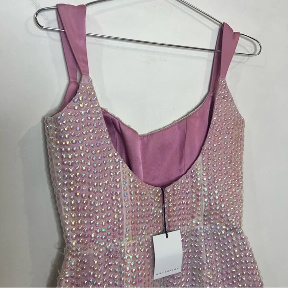 Markarian Ginevra Sequin pink midi Dress size 0 NEW! New with tags!